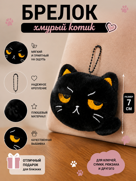 Брелок Хмурый котик